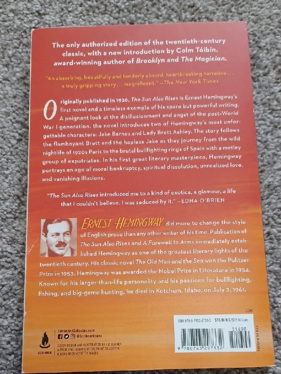 Ernest Hemingway "The Sun Also Rises" Paperback - Picture 2 of 2